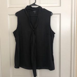 Black rayon sleeveless blouse